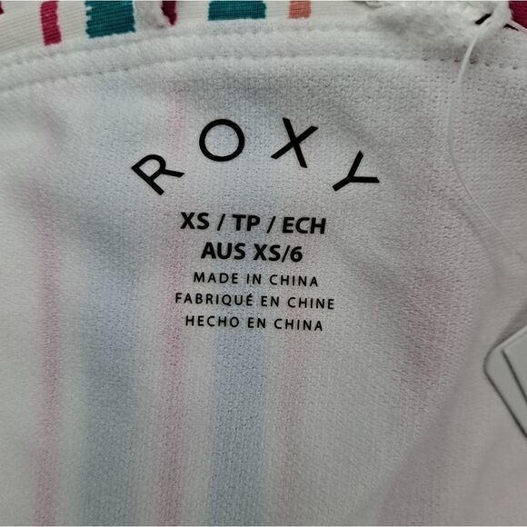 ROXY Printed Beach Classics Bikini Full Bottom Striped Multicolored XSmall - Picture 4 of 8